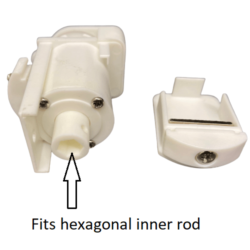 Next (rectangular rail) 1:1 Roman Blind Sidewinder With Optional Control Chain, fits hexagonal rod